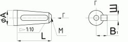 Редуктор червячный одноступенчатый универсальный, тип 1Ч. 1Ч-160. Присоединительные размеры коническогоо входного вала.